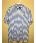 Polo Ralph Lauren Blue Stripe Classic Fit Knit Oxford Shirt sz M NEW - $54.22 CAD