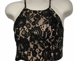 Gianni Bini size 10 new with tags halter crop zippered back black lace t... - $68.39