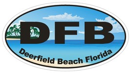 Deerfield Beach Florida Oval Bumper Sticker or Helmet Sticker D1141 - $1.39+