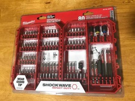 Milwaukee 80 Piece Screw Driver Drill Bit Set Impact Duty SHOCKWAVE Allo... - $41.93