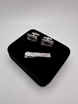 Vintage Sterling Silver Anson Ornate Cufflinks 2.1cm And Tie Clip - $49.50