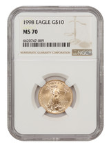 1998 $10 Gold Eagle NGC MS70 - £1,541.28 GBP