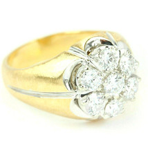 2.75Ct Round Cut 7-Stone Moissanite Men&#39;s Engagement Ring 14K Yellow Gold Plated - £78.29 GBP
