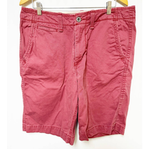 American Eagle AE Mens Longer Length Flat Front Shorts Red 34 - £7.89 GBP