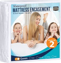 Utopia Bedding Zippered Mattress Encasement Queen, 100% Waterproof, Pack... - $56.93