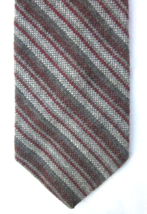 SEARS Regimental Stripe Mens Tie Tweed Wool Blend Sears Traditional Collection - $18.99