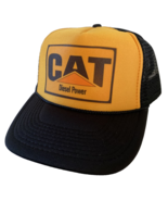 Vintage Cat Diesel Power Hat Caterpillar Tractor Trucker Hat snapback Gold Cap - $18.63