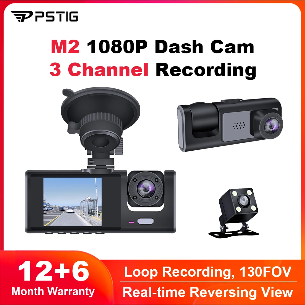 3 Channel Car DVR M2 HD 1080P 3-Lens Inside Vehicle Dash CamThree Way Camera - £21.48 GBP+