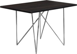 Cappuccino/Chrome Metal Monarch Specialties I 32&quot; X 48&quot; Dining Table. - £144.31 GBP