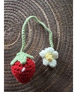 Handmade Crochet Knit Strawberry Hanging Charm Red - $10.50 CAD