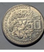 1982 Mexico 50 Pesos Coyolxauhqui Circulating Commemorative Coin - $74.63 MXN