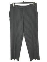 Zara Womens Size 40 US Black White Pinstripe Wool Blend Lined Trouser Pants - £18.12 GBP
