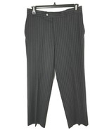Zara Womens Size 40 US Black White Pinstripe Wool Blend Lined Trouser Pants - £18.41 GBP