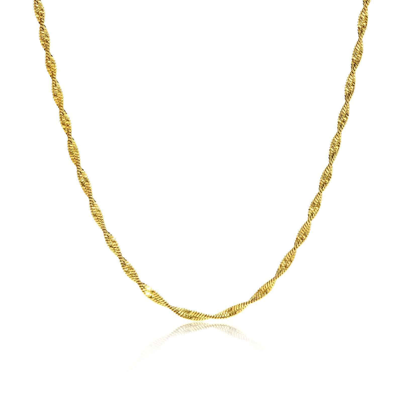 Classic Twist Snake Bone 18K Gold Plated Chain Necklace Item image 4