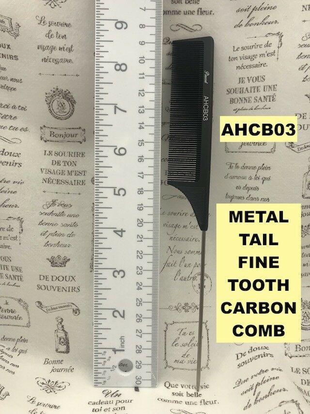 ABSOLUTE NEW YORK  PROFESSIONAL METAL TAIL FINE TOOTH CARBON COMB  AHCB03 - $1.59