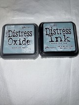 Tim Holtz NIP Speckled Egg Distress Ink &amp; Distress Oxide Ink Set 3x3 2 Pcs - £11.59 GBP