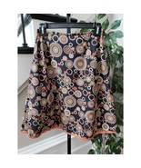 Talbots A-Line Skirt Womens Size 2 Petites Black Geometric Stretch Cotto... - $36.55 CAD