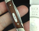 vintage BUCK 705 pocket knife wood USA 1980&#39;s NICE! - £47.01 GBP