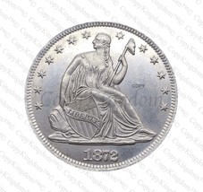 1872 P Seated Liberty Half Dollar Rare Key Date COPY coin - £11.91 GBP