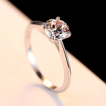 Ring 925 Silver Wedding Ring Four Claw 7Mm Eight Heart Eight Arrows Zircon Brace - £21.64 GBP