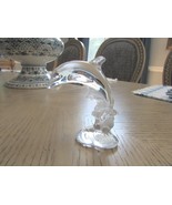 LENOX CRYSTAL DOLPHIN FIGURINE 4.25&quot;H BREACHING THE WATER GERMANY CLEAR ... - $18.76