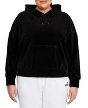 PUMA Womens Her Velour Hoodie Size 2X Color Black - $40.00