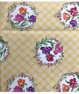 VIP By Cranston Print Works Yellow Lattice Shabby Floral Material Cutter... - £7.78 GBP