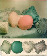 Vintage Waverly Round Square Wedge Bolster Ruffle Pillow Shams Sew Pattern - $10.99