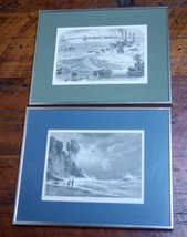 Pair Vtg LA CROSSE Wisconsin 1874 Picturesque America Engraving Prints Framed - £98.29 GBP