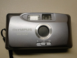 Vintage Olympus Go 100 35mm Film Point and Shoot Camera Silver + Case - $32.42