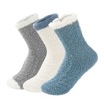 Women Warm Super Soft Slipper Socks Fuzzy Fluffy Cozy 3-8 Pairs Home Socks (01)3 - £16.23 GBP