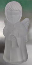 Mikasa Frosted Glass Snow Angel Candle Holder New in Box 4” Austria No Candle - $15.58