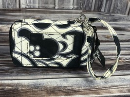 Vera Bradley Black &amp; White Floral Night Day ID Wallet Wristlet  - £7.39 GBP