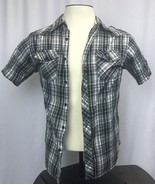 Black stripe Jack Mens Casual Button Up Plaid Shirt Size Medium - $22.50 CAD