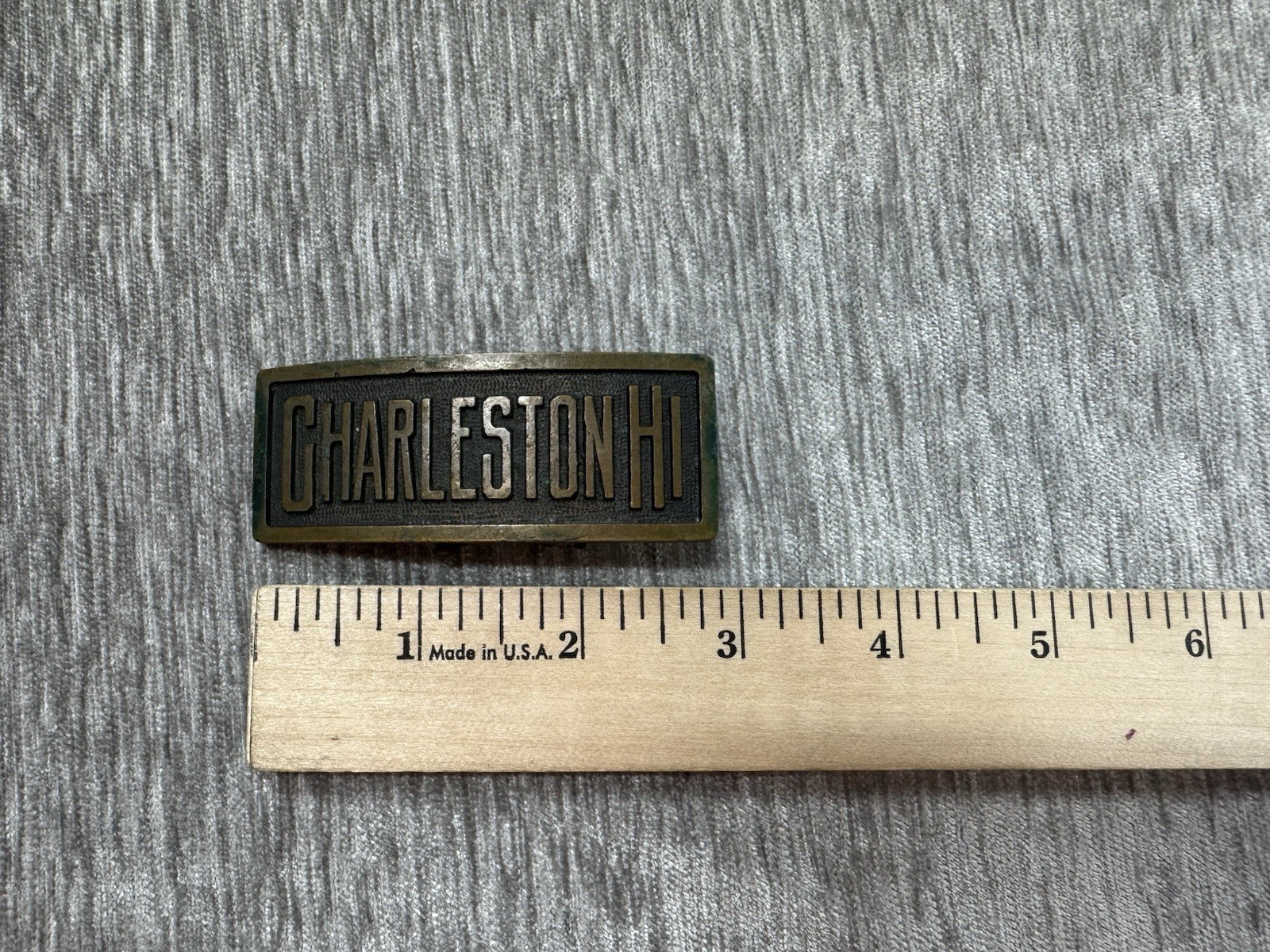 Vintage Charleston High School Brass Belt Buckle Charleston South Carolina a Item image 6