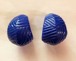 Avon Marrakesh Pierced Earrings 1988 VTG Hypo-Allergenic Nickel Free Blue Hoops - £15.76 GBP