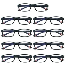 9 Packs Unisex Rectangular Frame Reading Glasses Classic Readers for Men Women - £10.41 GBP