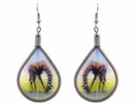 Giraffe Animal Graphic Silk Thread Teardrop Dangle Earrings - Womens Fas... - £11.72 GBP