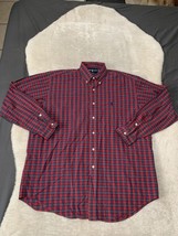 Ralph Lauren Blake 2 Ply Cotton Mens Red Plaid Button Down Shirt Size (2XL) - £14.75 GBP