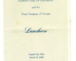 Hall of Fame Committee of Georgia &amp; Trust Company Menu 1960 Capital City... - $41.71