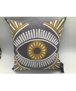 Kedima Greek Evil Eye Throw Pillow 18x18&quot; Wool Embroidered Cushion Cover... - $47.48 CAD