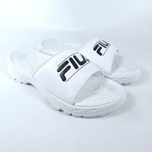 Fila Women&#39;s Tacombi Slides Slip On White Comfort Sandals Size 7 Logo - £12.39 GBP