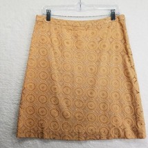 Banana Republic Womens A Line Eyelet Skirt Size 6 Beige Cotton Lined Sid... - £14.23 GBP