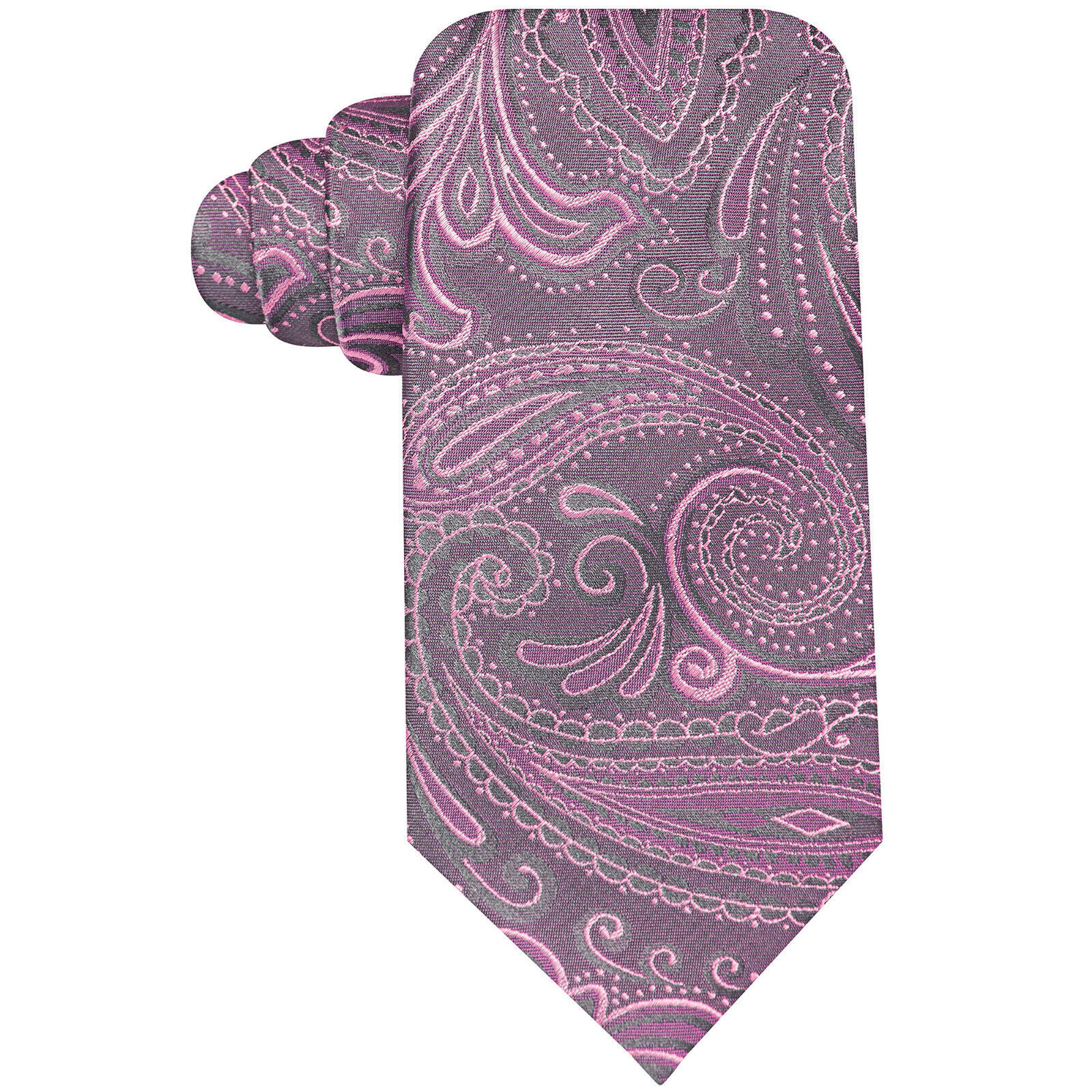 GEOFFREY BEENE Purple Silverado Paisley Silk Polyester Blend Classic Tie - $19.99