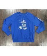 Disney Mickey Mouse Sweatshirt Pullover Graphic Spellout Blue - $546.25 MXN