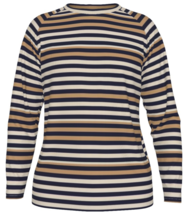 Men&#39;s long sleeve T-shirt brown and cream stripes - £31.38 GBP