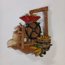 Vintage 1970s Homco USA Cast Metal 3D Corn Grinding Mill Farm Kitchen Wa... - $9.90