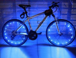 Bicycle Lights For Spokes And Frames Blue 20 Super-Bright Led Battery Powered - £8.99 GBP