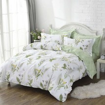 Farmhouse Premium Shabby Green Daisy And Botanical Lavender Flowers 100% Cotton  - £108.24 GBP