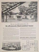 1955 Print Ad Portland Cement Atomic Age Blast Resistant House Chicago,I... - $20.68